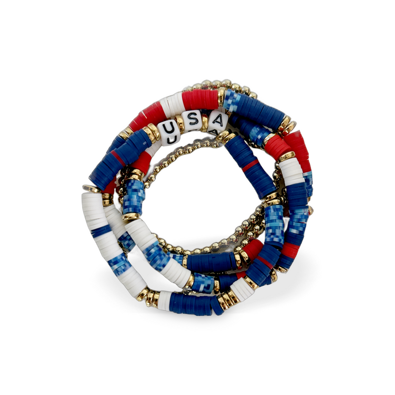 5 Piece USA Bracelet Set