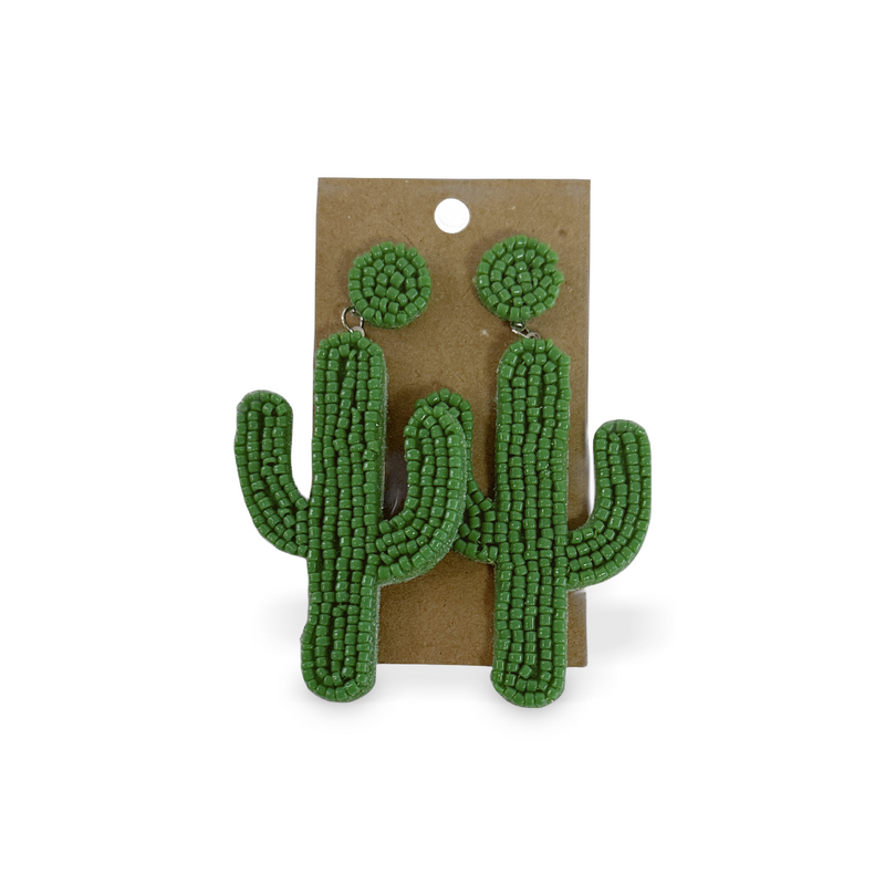 Beaded Cactus Earrings