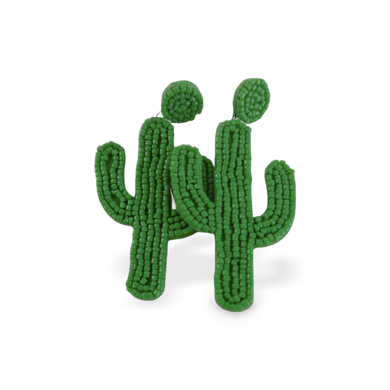 Beaded Cactus Earrings