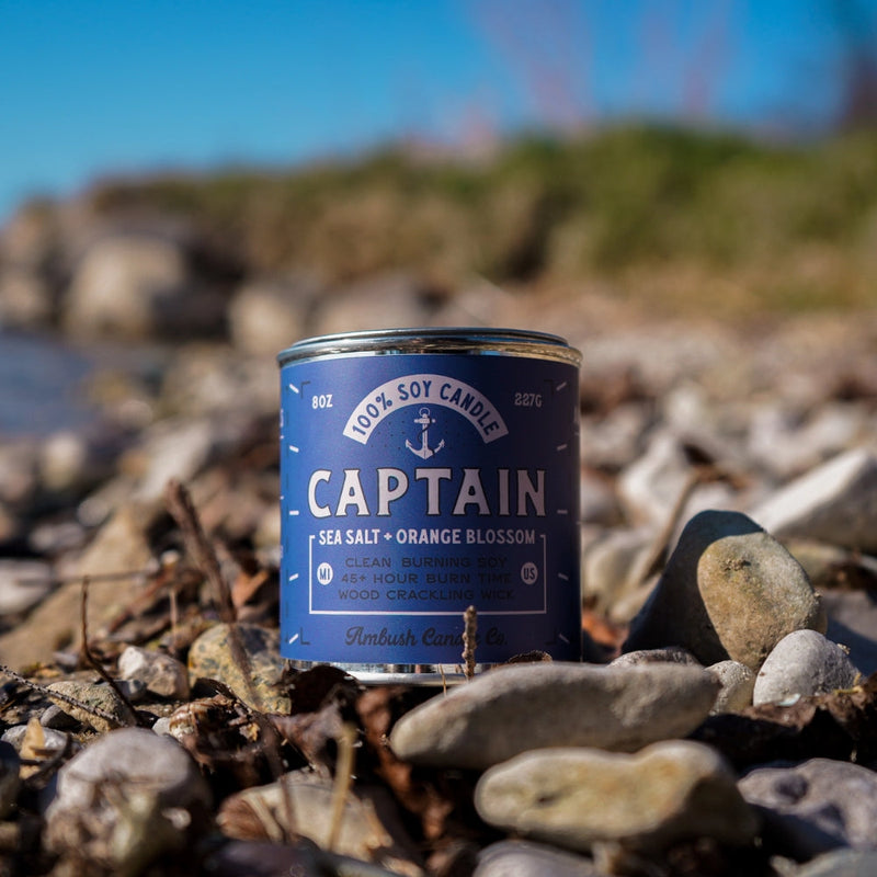 Captain | Sea Salt + Orange Blossom 8oz Soy Candle