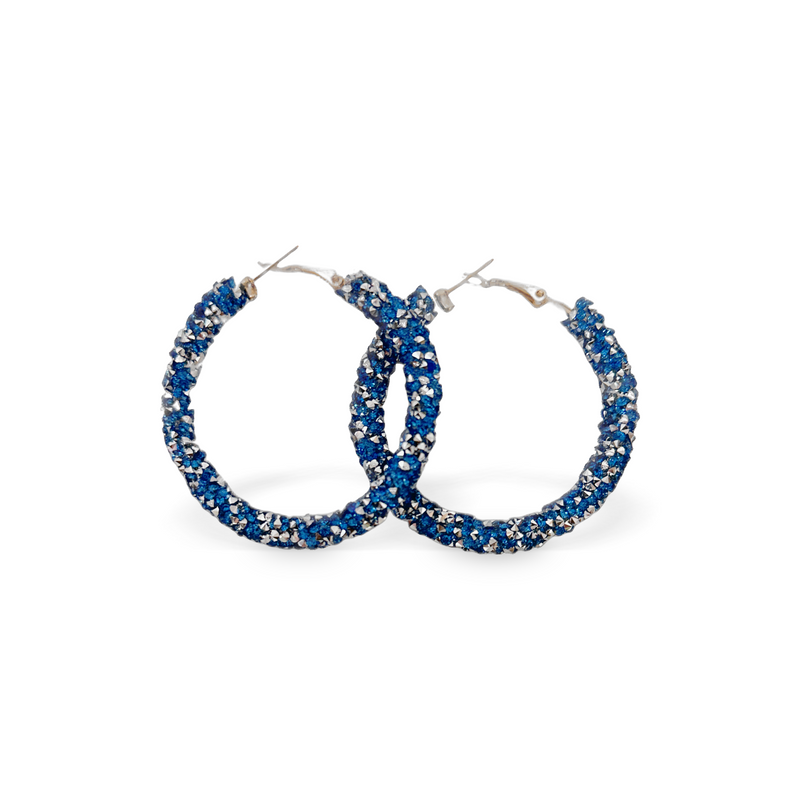 Oconee Blue Hoop Earrings