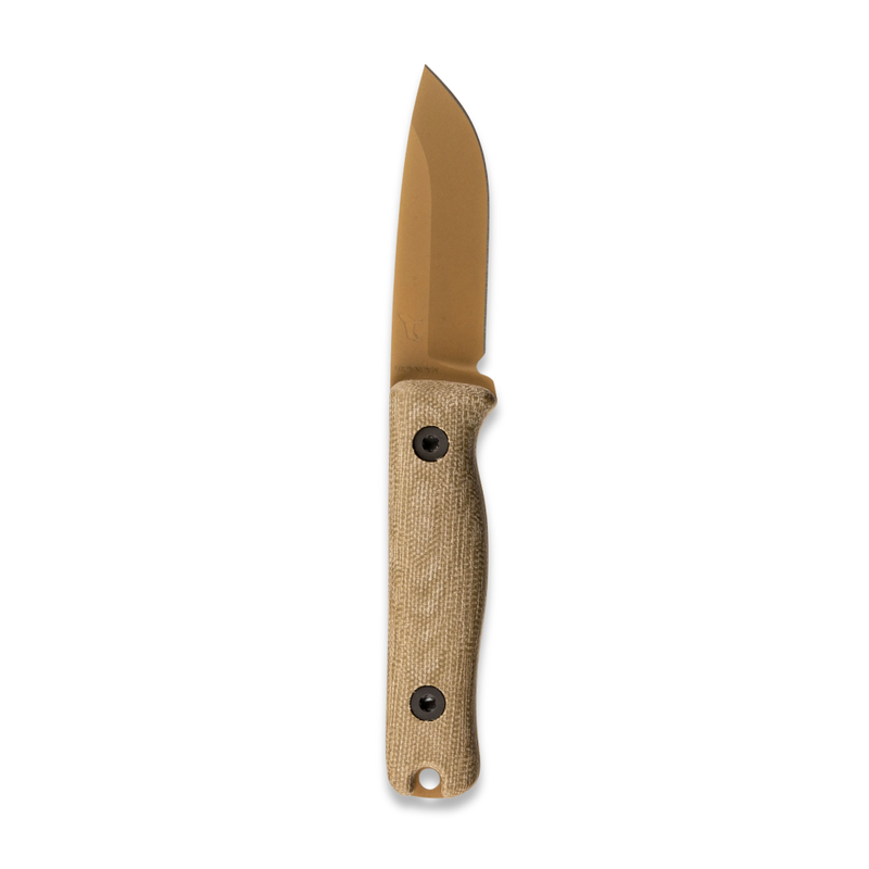 Reiff Knives F3 EDC Fixed Blade Knife (CPM MagnaCut, FDE PVD, OD Green Canvas Micarta)