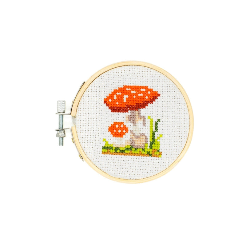 Mini Cross Stitch Embroidery Kit - Mushroom
