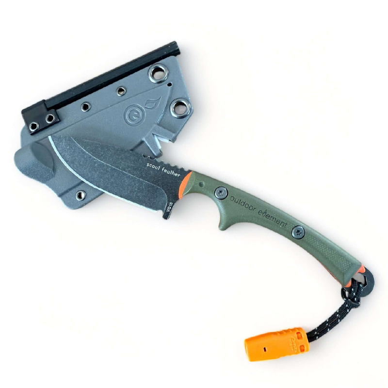 Outdoor Element Scout Feather Survival Knife - OD Green