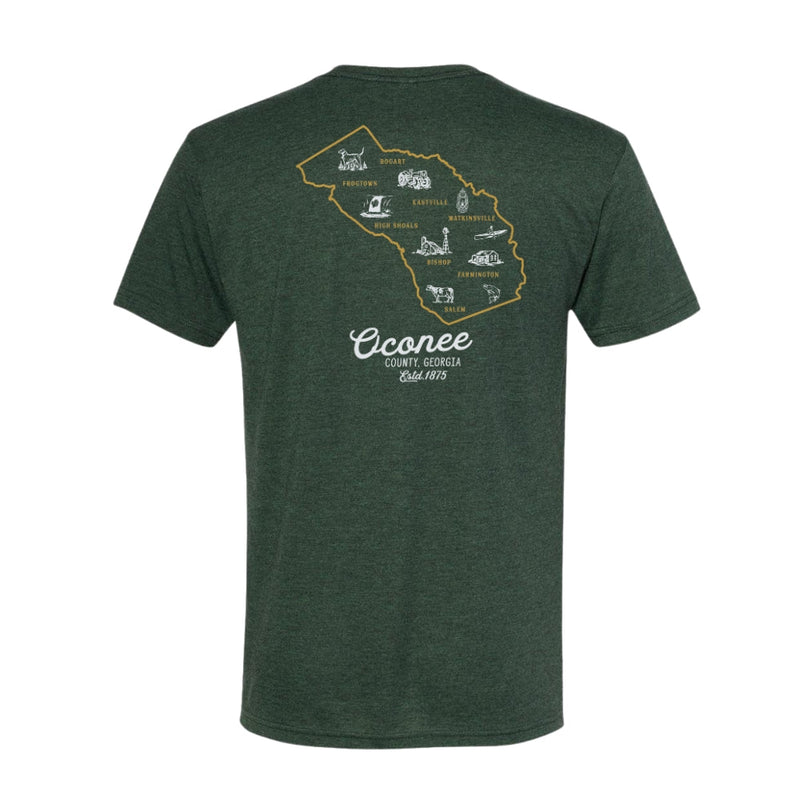 Outpost Oconee Map T-Shirt - Dark Forest