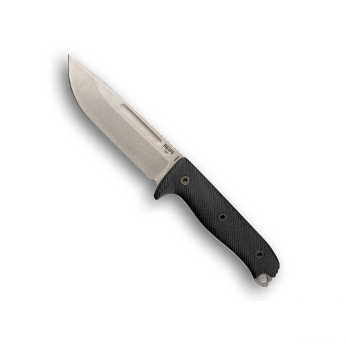 Reiff Knives VICON MagnaCut Stonewash, Black Canvas Micarta Handles