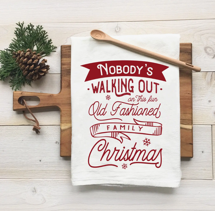 Christmas Tea Towel - Fun Old Fashioned Family