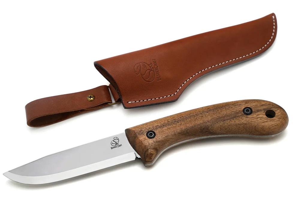 BeaverCraft - BSH1 Carbon Steel Bushcraft Knife with Walnut Handle-Glacier