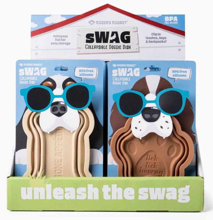 Modern Monkey Swag Collapsible Doggie Dish