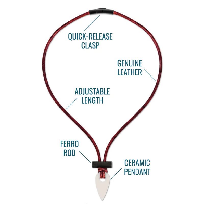 Wazoo Spark Fire Starter Leather Necklace