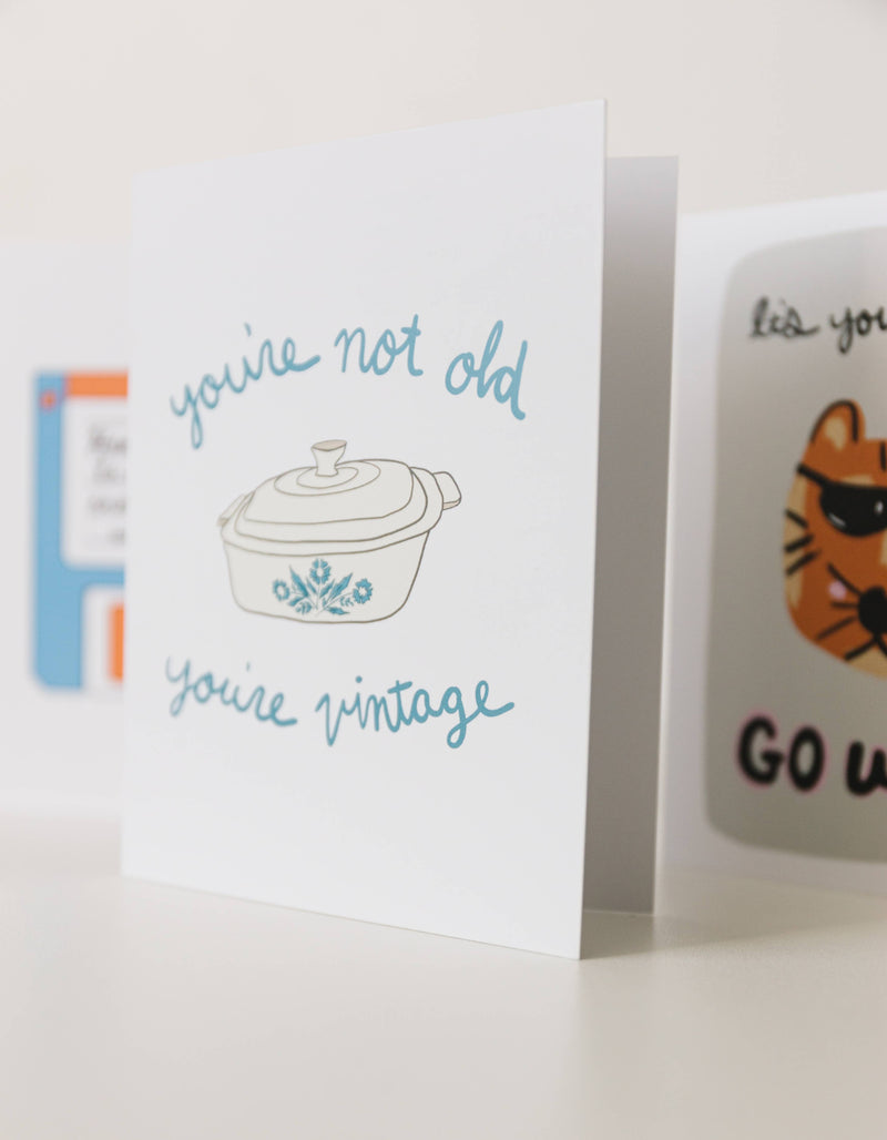 Corningware Birthday Card -  You’re Not Old You’re Vintage